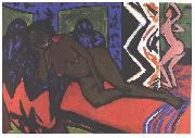 Ernst Ludwig Kirchner Sleeping Nilly Sweden oil painting artist